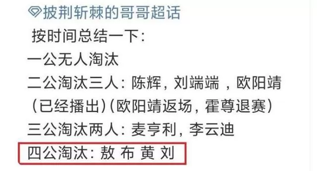 披荆斩棘的哥哥六公淘汰名单(披荆斩棘的哥哥六公个人喜爱度)插图